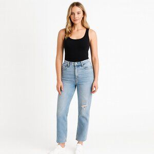 Hidden Jeans Light Blue Distressed Straight Leg Women Size 29 Ripped Torn